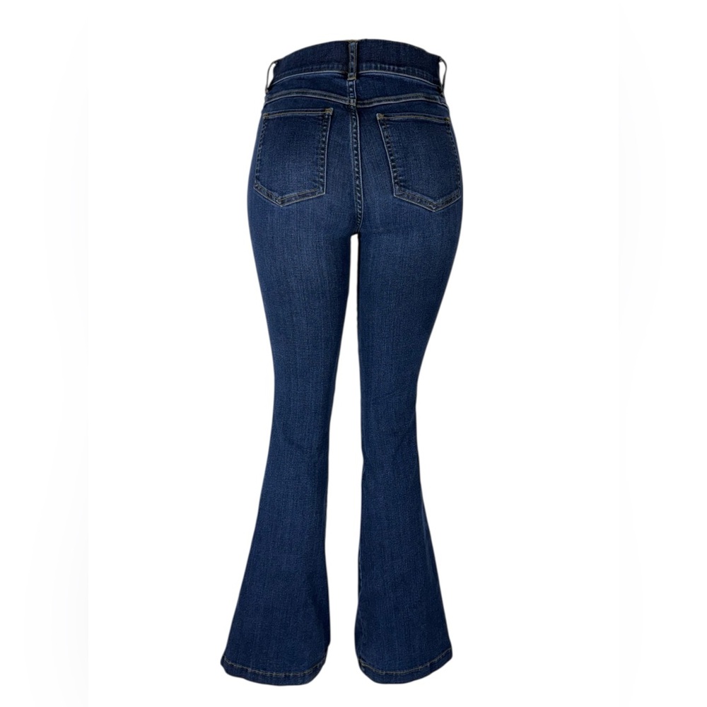 SPANX Womens Small Petite Flare Jeans Blue Pull On Stretch 20327Q Denim Cotton - Picture 4 of 11